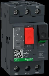 Schneider Electric „Schneider“ variklio grandinės pertraukiklis 3P 0,06 kW 0,16–0,25 A GV2ME02