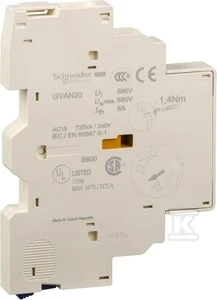 Schneider Electric Schneider pagalbinis jungiklis 2Z šoninis montavimas GVAN20