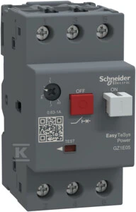 Schneider Electric Schneider Motor grandinės pertraukiklis 3P 0,25 kW 0,63-1A GZ1E05