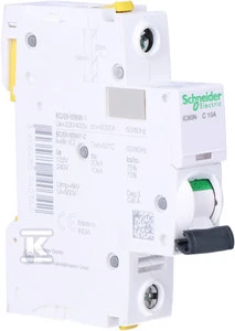 Schneider Electric grandinės pertraukiklis 1P C 10A 6kA AC iC60N - A9F04110
