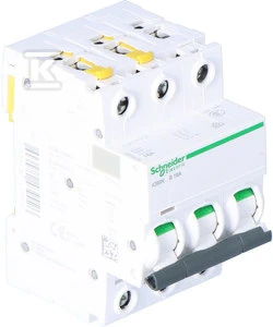 Schneider Electric miniatiūrinis grandinės pertraukiklis 3P B 16A 6kA AC iC60N - A9F03316