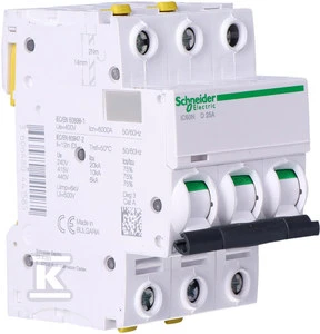 Schneider Electric grandinės pertraukiklis IC60N 3P 25A D - A9F05325