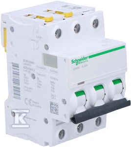 Schneider Electric miniatiūrinis grandinės pertraukiklis 3P B 32A 6kA AC iC60N - A9F03332