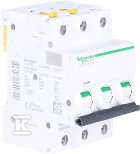 Schneider Electric miniatiūrinis grandinės pertraukiklis 3P C 40A 6kA AC iC60N - A9F04340
