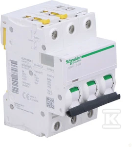 Schneider Electric miniatiūrinis grandinės pertraukiklis IC60N 3P 63A D - A9F05363