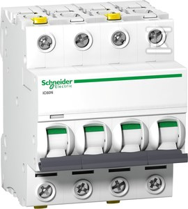 Schneider Electric grandinės pertraukiklis iC60N 4P 20A charakteristika C (A9F04420)