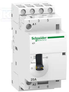 Schneider Electric „Schneider“ modulinis kontaktorius iCT50r25-40-230 25A 4NO 50/60Hz 220/240VAC (A9C21834)