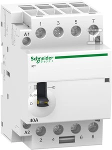 Schneider Electric „Schneider“ modulinis kontaktorius 40A 4NO 0R 24V AC iCT (A9C21144)
