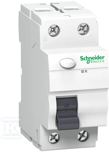 Schneider Electric Schneider Liekamosios srovės grandinės pertraukiklis 2P 25A 0,03A tipo AC IDK-A25-30-2 - A9Z01225