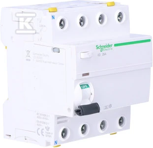 Schneider Electric Schneider Liekamosios srovės grandinės pertraukiklis 4P 25A 0,03A tipas A iID - A9Z21425