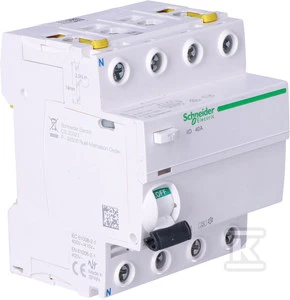 Schneider Electric Schneider Liekamosios srovės grandinės pertraukiklis 4P 40A 0,03A tipas A iID - A9Z21440