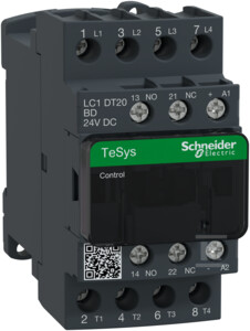 Schneider Electric „Schneider“ maitinimo kontaktorius 20A AC-1 4P 24V DC 1NO 1NC (LC1DT20BD)