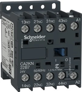 Schneider Electric „Schneider“ pagalbinis kontaktorius 10A 2NO 2R 24V AC (CA2KN22B7)