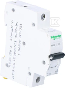 Schneider Electric Automatinis jungiklis Schneider K60N, 1P, C, 6kA, 16 A