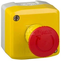 Schneider Electric Schneider elektrinė kasetė su saugos mygtuku pasukant 1R geltoną IP65 (XALK178)