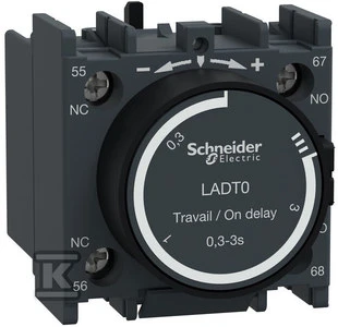 Schneider Electric „Schneider“ lėto kontakto blokas 0,1–3 s 1NO 1NC (LADT0)