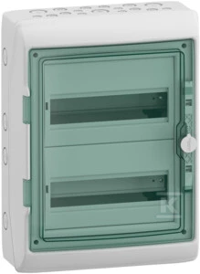 Schneider Electric SCHNEIDERE Hermetinis skirstomasis įrenginys Schneider Mureva / d. Kaedra 2x12 IP65 UV MRV-2-12-NT-T 13433 paviršinės permatomos durys.