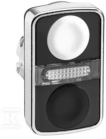 Schneider Electric Schneider Vidinis baltas/juodas vidinis mygtukas, apšviestas. dviejų raktų O22 be žymėjimo ZB4BW7A1720
