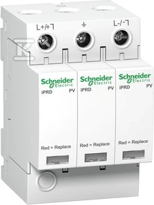 Schneider Electric viršįtampio ribotuvai PV iPRD-DC40r-T2-3-1000 3 polių Type2 / C 65 kA su kontaktu A9L40281