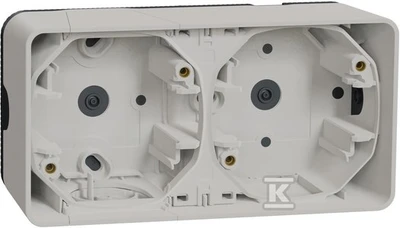 Schneider Electric Mureva Styl Sieninis pagrindas 2x horizontalus baltas MUR39914