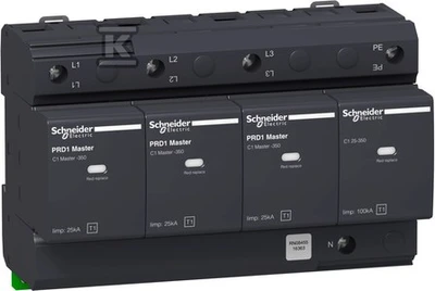Schneider Electric Schneider Apsauga nuo viršįtampių B 4P 100kA su PRD1 MASTER signalizacija (16363)