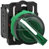 Schneider Electric Switch 2 padėčių rankenėlė 22mm žalia 1Z 1R be savaiminio grįžimo su foniniu apšvietimu (XB5AK123B5)
