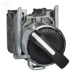 Schneider Electric perjungimo jungiklis 2 krypčių rankenėlė 22 mm juoda 1S spyruoklinis grąžinimas (XB4BD41)