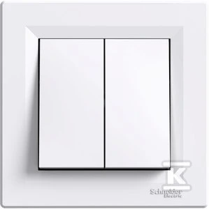 „Schneider Electric“ dvigubas mygtukas „Asfora Baltas“ – EPH1100121