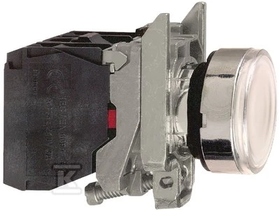 Schneider Electric Control mygtukas 22mm balta 1Z 1R su spyruokliniu grąžinimu su apšvietimu (XB4BW3165)