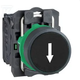 Schneider Electric Schneider Pilnai juodai uždengtas mygtukas, skersmuo 22, su savimi. grąžinti - ,rodyklė žemyn, - 1 NO XB5AA3351