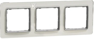 Schneider Electric Sedna Elements, 3 krypčių rėmas, baltas stiklas