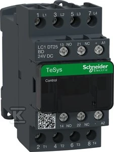 Schneider Electric „Schneider“ maitinimo kontaktorius 25A AC1 4P 24V DC 1NO 1NC (LC1DT25BD)