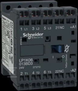 Schneider Electric „Schneider“ maitinimo kontaktorius 6A 3P 24V DC 0Z 1R (LP1K0601BD3)