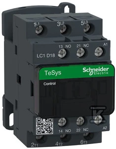 Schneider Electric „Schneider“ maitinimo kontaktorius 18A 3P 110V AC 1NO 1NC (LC1D18F7)