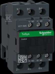 Schneider Electric „Schneider“ maitinimo kontaktorius 3P 25A 230V AC 1NO 1NC (LC1D25P7)