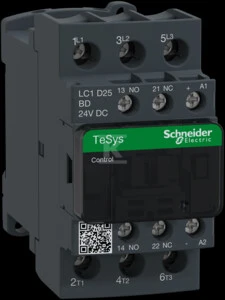Schneider Electric Schneider maitinimo kontaktorius 3P 25A 24V DC 1NO 1NC - LC1D25BD