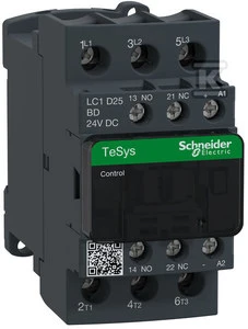 Schneider Electric Schneider maitinimo kontaktorius 3P 25A 24V DC 1NO 1NC - LC1D25BD