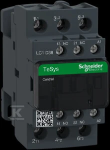 Schneider Electric „Schneider“ maitinimo kontaktorius 38A 3P 24V AC 1NO 1NC (LC1D38B7)