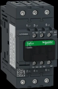 Schneider Electric „Schneider“ maitinimo kontaktorius 40A 3P 24V DC 1NO 1NC (LC1D40ABD)