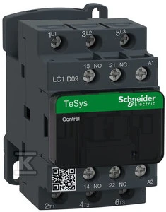 Schneider Electric „Schneider“ maitinimo kontaktorius 3P 9A 230 V AC 1NO 1R (LC1D09P7)