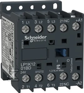 Schneider Electric Schneider Maitinimo kontaktorius 12A 3P 24V DC 0Z 1R (LP1K1201BD)
