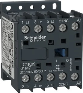 Schneider Electric Schneider maitinimo kontaktorius 3P 9A 220V AC 0Z 1R - LC1K0901P7
