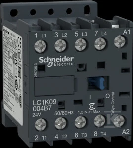 Schneider Electric „Schneider“ maitinimo kontaktorius 20A AC-1 4P 230V AC 0Z 0R (LC1K09004P7)