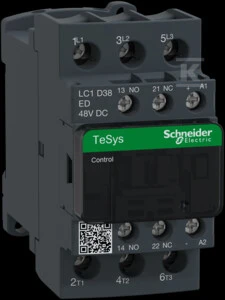 Schneider Electric „Schneider“ maitinimo kontaktorius 38A 3P 48V DC 1NO 1NC (LC1D38ED)