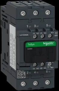 Schneider Electric „Schneider“ maitinimo kontaktorius 40A 3P 48V DC 1NO 1NC EVK (LC1D40AED)