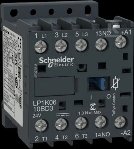 Schneider Electric Kontaktorius 3P K AC3-9A 24VDC SP.1NO MED LP1K0910BD3