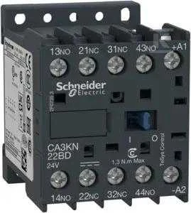 Schneider Electric „Schneider“ pagalbinis kontaktorius 10A 2NO 2C 24V DC (CA3KN22BD)