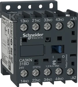 Schneider Electric „Schneider“ pagalbinis kontaktorius 10A 3N 1R 24V DC (CA3KN31BD)