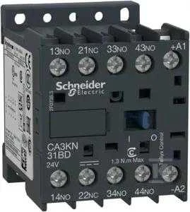 Schneider Electric „Schneider“ pagalbinis kontaktorius 10A 3N 1R 24V DC (CA3KN31BD)