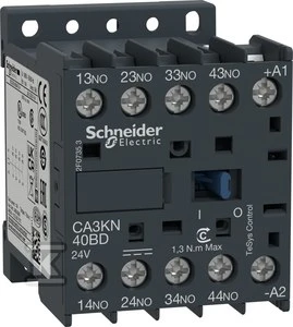Schneider Electric „Schneider“ pagalbinis kontaktorius 10A 4NO 0R 24V DC (CA3KN40BD)